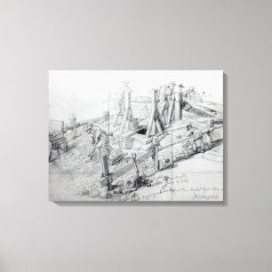 Digging a well in Lower Bedford Place, London Canvas Print