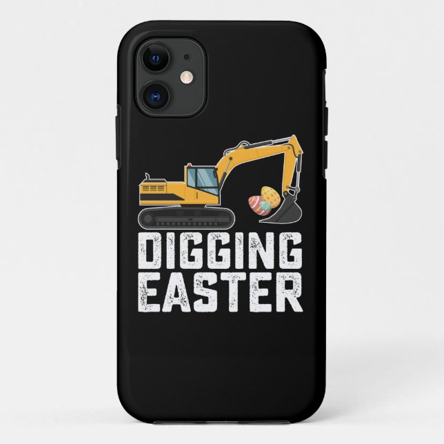 Digging Easter Excavator Egg Hunt Funny Case-Mate iPhone Case (Back)