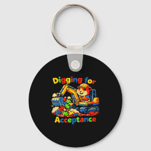 Digging for acceptance autism awareness cute guine keychain