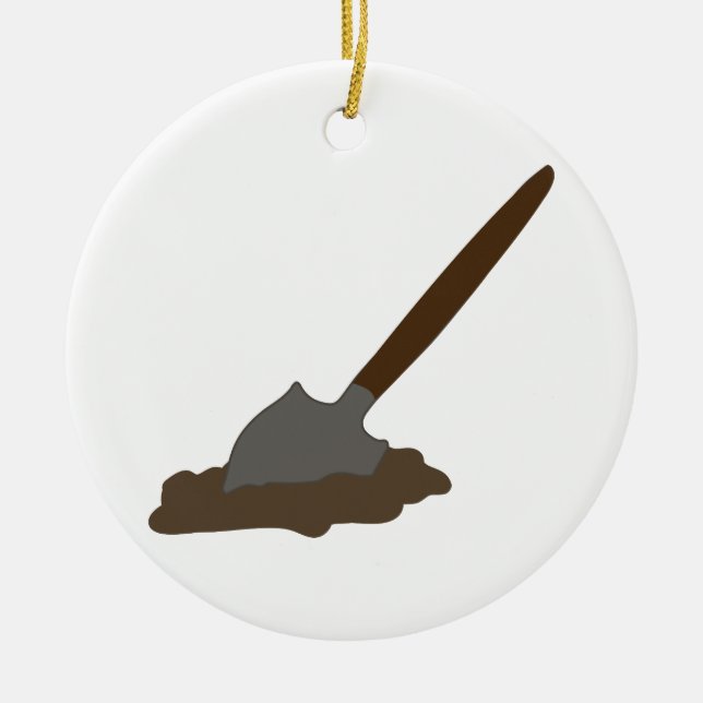Digging Spade Ceramic Ornament (Front)