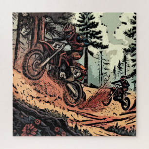 Digging Up Dirt - Dirt Bike Racers Jigsaw Puzzle