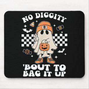 Diggity Bout To Bag Up Halloween Spooky Ghost Mouse Pad