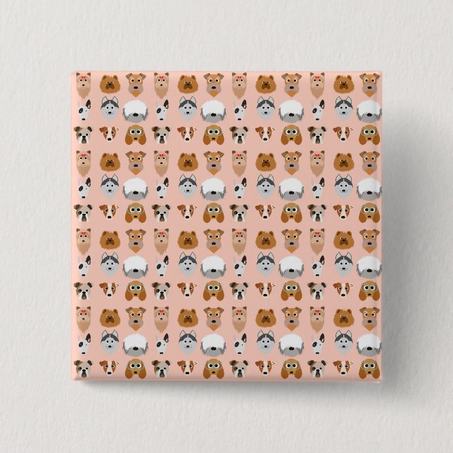 Diggity Do Dog 2 Inch Square Button (Front)