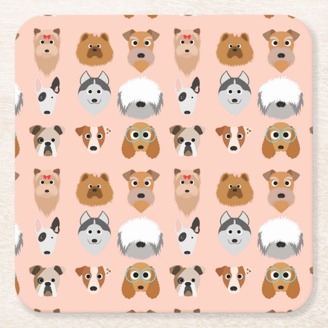 Diggity Do Dog Square Paper Coaster (Front)