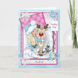 Digi Doodles envoyant Reindeer Hugs Carte de voeux