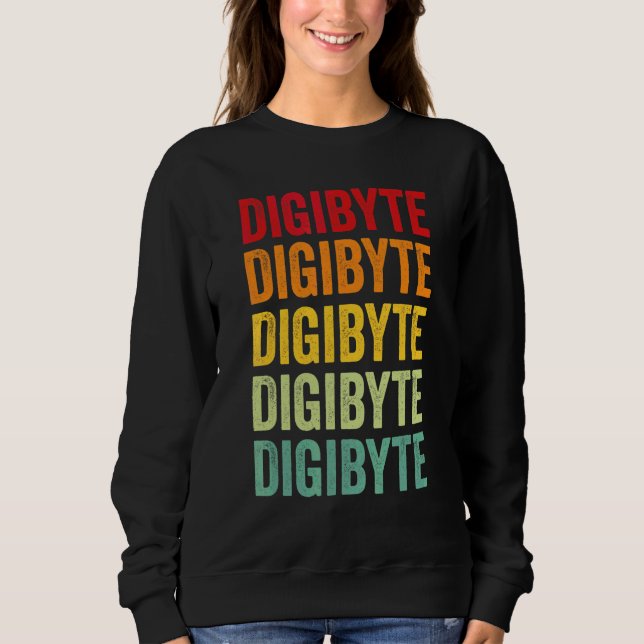 Digibyte Crypto Rainbow Text Design Sweatshirt (Front)