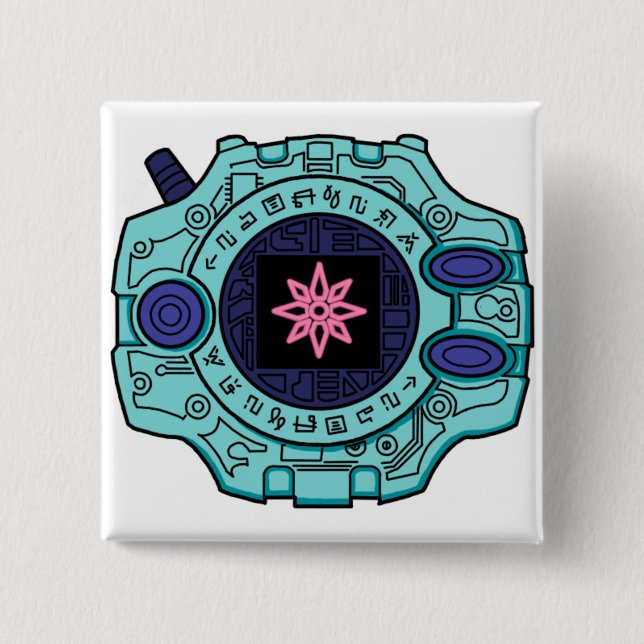 Digimon Digivice of Light 2 Inch Square Button (Front)
