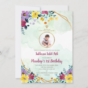 Digital 1st Birthday Sukhmani Sahib path invite