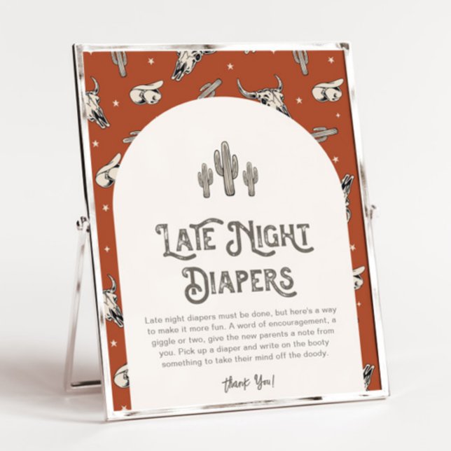 Digital 8x10 Western Late Night Diapers Sign (Creator Uploaded)