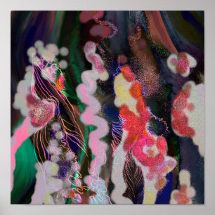 Digital Abstract art canvas poster trendy decor