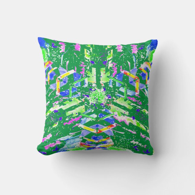Digital abstract art we call it chaos  throw pillow (Front)