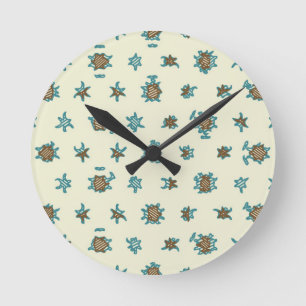 Digital abstract background.Geometric pattern Round Clock