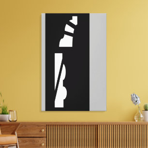 Digital Abstract Black, White & Grey Canvas Print