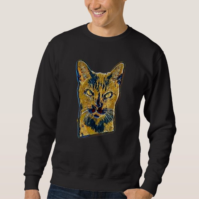 Digital Abstract Painting Of A Cat 53 Sweatshirt (Front)