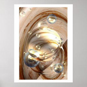 Digital Abstract Spheres Art Print Poster