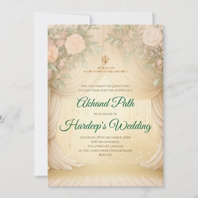 Digital Akhand Sahib Paath invite & Akhand Path (Front)