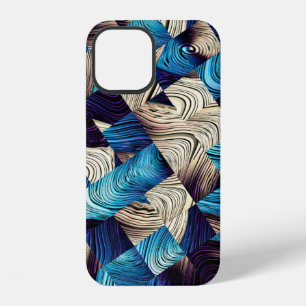 Digital art abstract pattern. Abstract blue image  iPhone 12 Case