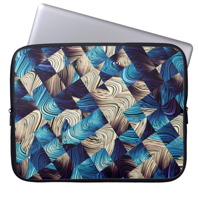 Digital art abstract pattern. Abstract blue image  Laptop Sleeve (Front)
