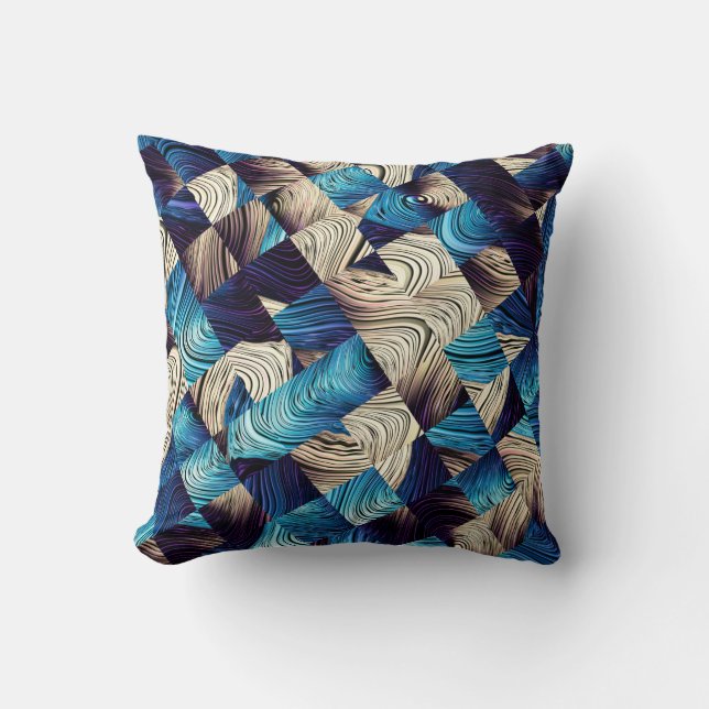 Digital art abstract pattern. Abstract blue image  Throw Pillow (Front)