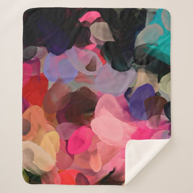 Digital art abstract pattern. Hand drawing modern  Sherpa Blanket (Front)