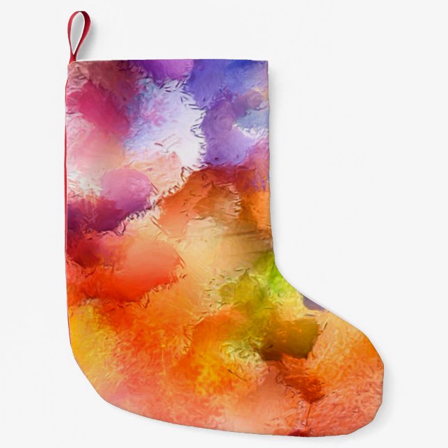 Digital art abstract pattern. Hand drawing modern  Small Christmas Stocking (Front)
