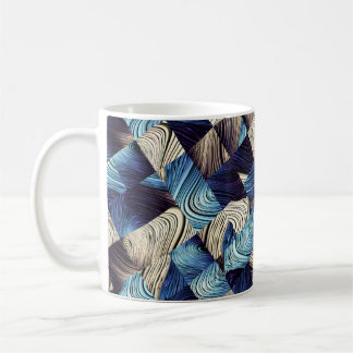 Digital Art Blue Abstract Squares Coffee Mug