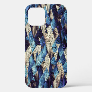Digital Art Blue Abstract Squares iPhone 12 Case