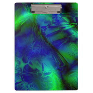 Digital Art Blue and Green Abstract Pattern Clipboard