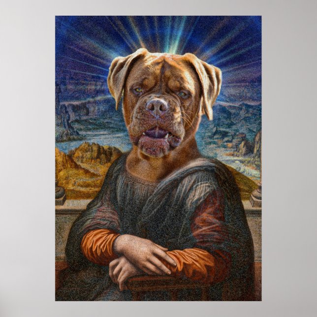 Digital ART - BULLDOG MONA LISA Poster (Front)