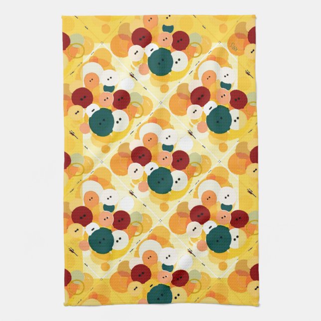 Digital Art Buttons Kitchen Towel (Vertical)