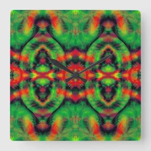 Digital Art Cool Modern Abstract Square Wall Clock