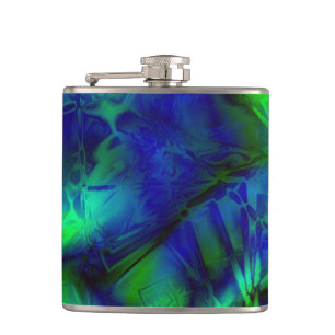 Digital Art Cool Modern Abstract Unique Hip Flask