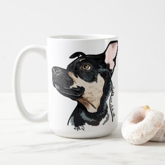 Digital Art Drawing of Dog Coffee Mug