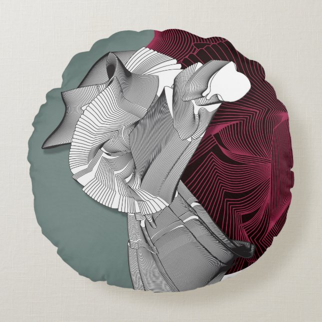 Digital Art Figure Round Pillow (Front)