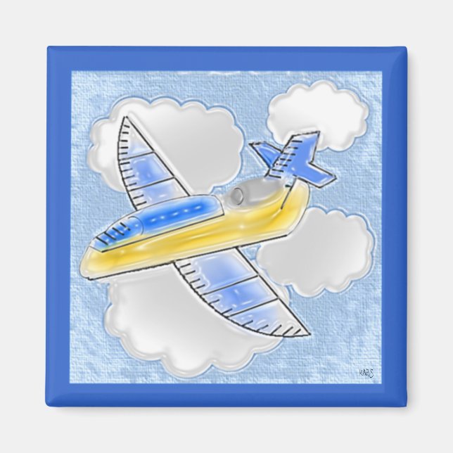 Digital Art Jet Airplane Magnet (Front)