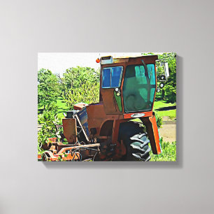 Digital Art Midwest Tractor Canvas Artwork