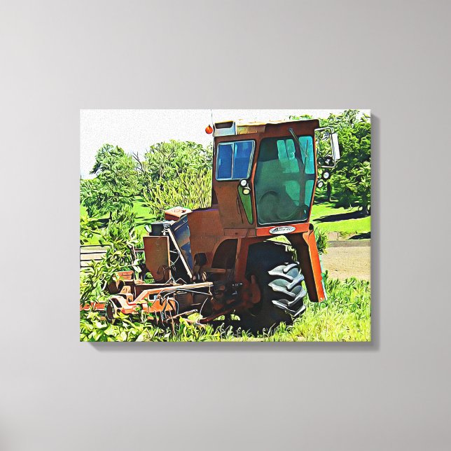 Digital Art Midwest Tractor Canvas Artwork Print (Front)