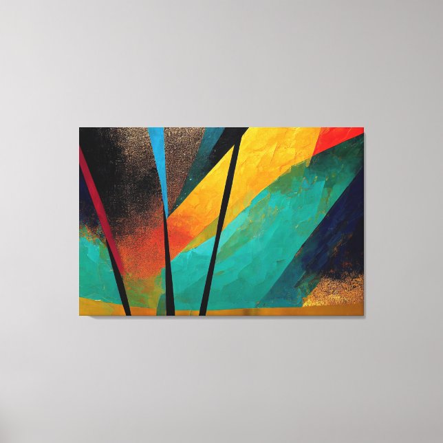 Digital Art of Abstract Orange & Black for canvas (Front)