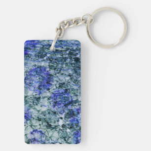 Digital art of blue watercolor abstract background keychain