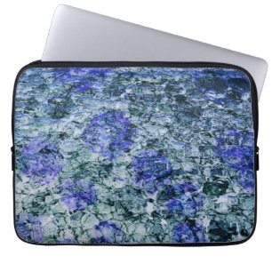 Digital art of blue watercolor abstract background laptop sleeve