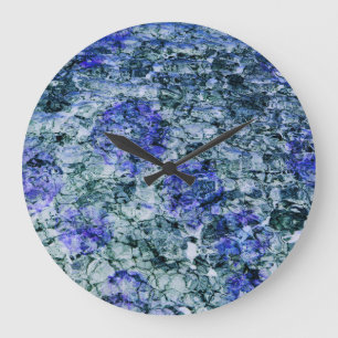 Digital art of blue watercolor abstract background large clock