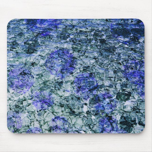 Digital art of blue watercolor abstract background mouse pad (Front)