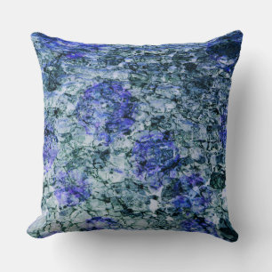 Digital art of blue watercolor abstract background throw pillow