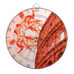 Digital art of Colosseum and statues / sculptures Dartboard