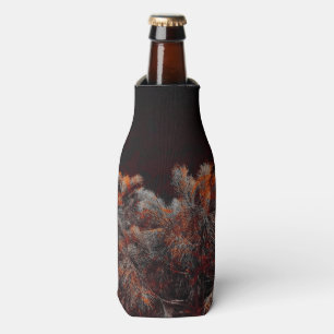 Digital art of pine tree with orange colour spots bottle cooler