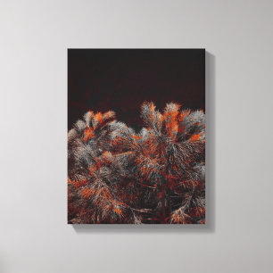 Digital art of pine tree with orange colour spots canvas print