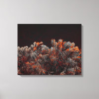 Digital art of pine tree with orange colour spots