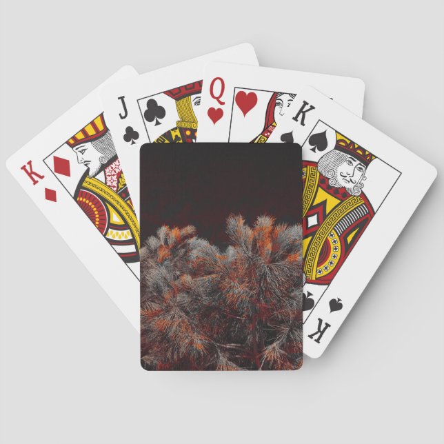 Digital art of pine tree with orange colour spots playing cards (Back)