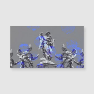 Digital art of sculptures blue colour brush stroke