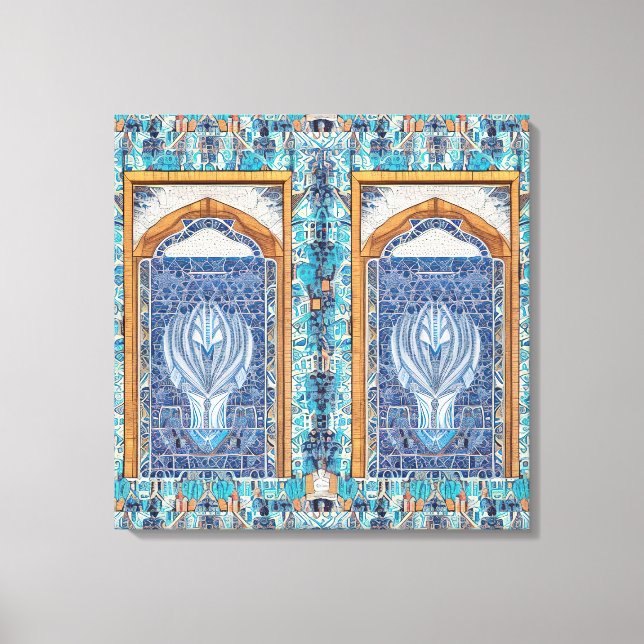 Digital art piece based on persian tiled mural     canvas print (Front)